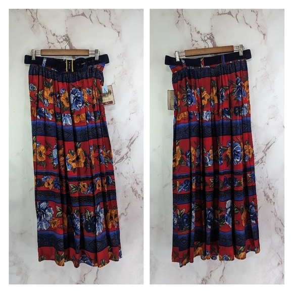 Vintage Roper Skirt Set Womens Large Button Midi Maxi Prairie Floral Western - Picture 16 of 16